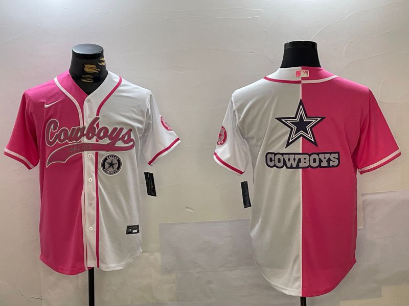 Men Dallas Cowboys Blank white pink Joint Name 2024 Nike Limited NFL Jersey style 7